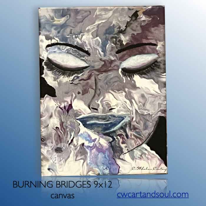 BURNING BRIDGES -9x12 in Canvas - Image 2