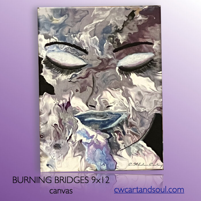 BURNING BRIDGES -9x12 in Canvas - Image 3