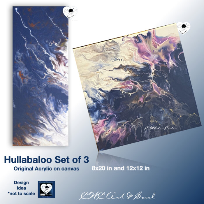 HULLABALOO -Set of 3 on Canvas - Image 2