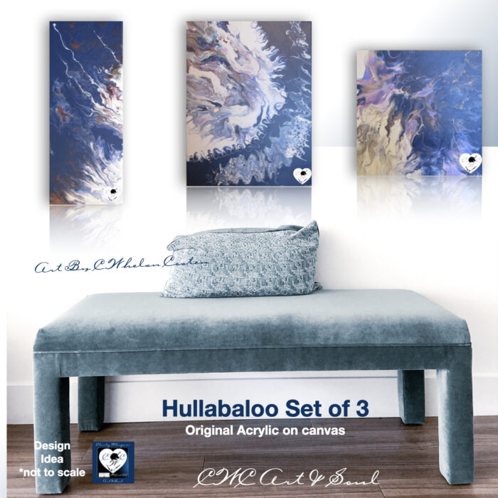 HULLABALOO -Set of 3 on Canvas